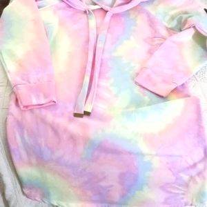 Pink tye dye dress size lrg with tags